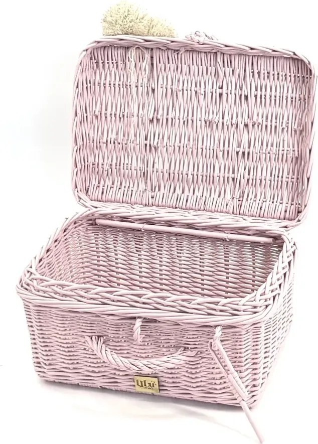 Prútený kufrík - ružová