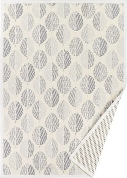 Biely vzorovaný obojstranný koberec Narma Pärna, 250 × 80 cm