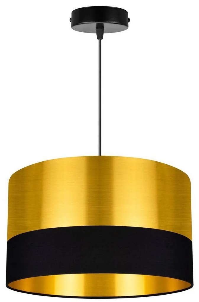 Závesné svietidlo GOLDEN, 1x zlaté textilné tienidlo (výber z 2 farieb), (výber z 2 farieb konštrukcie), (fi 35cm)