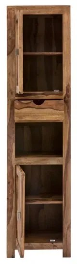 furniture-nabytek.cz - Masívna kúpeľňová skriňa Lagos z palisandrového dreva, lakovaná, hnedá – 45×35×185 cm