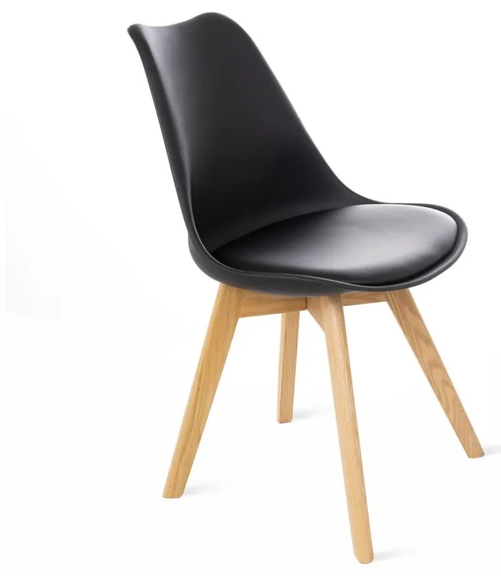 Sada 2 čiernych stoličiek s bukovými nohami loomi.design Retro