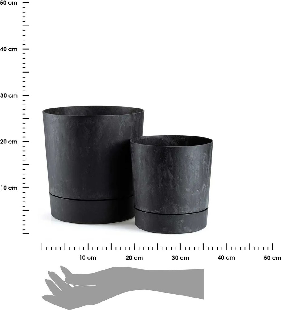 Sada 2 ks květináčů Azalea černý beton