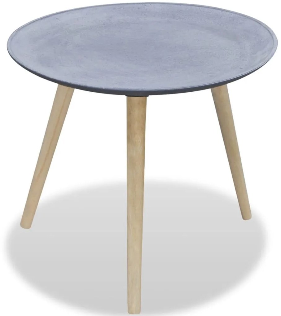 vidaXL Príručný stolík, okrúhly, sivý, dekor betón