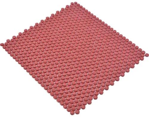 Sklenená mozaika zaoblená smalt červená