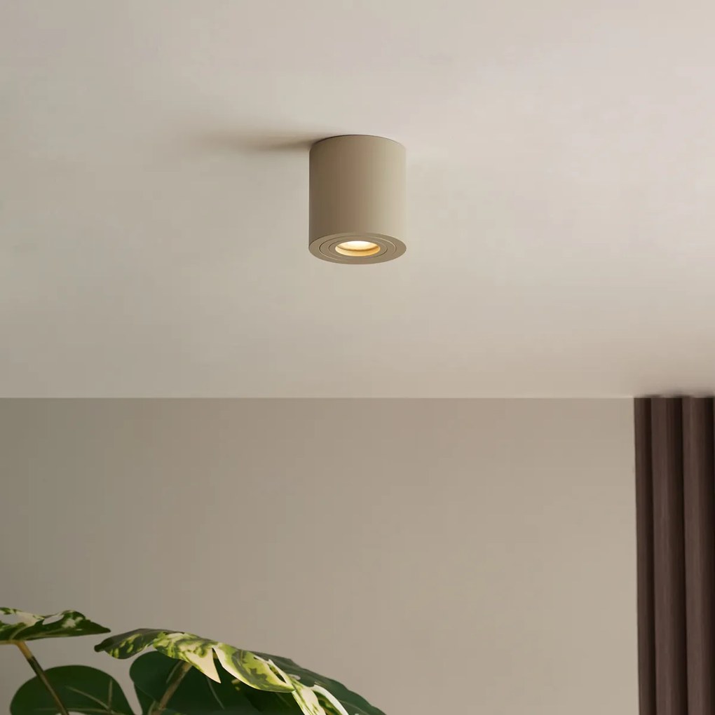 Moderné stropné bodové svietidlo Taupe GU10 50mm IP44 - Capa