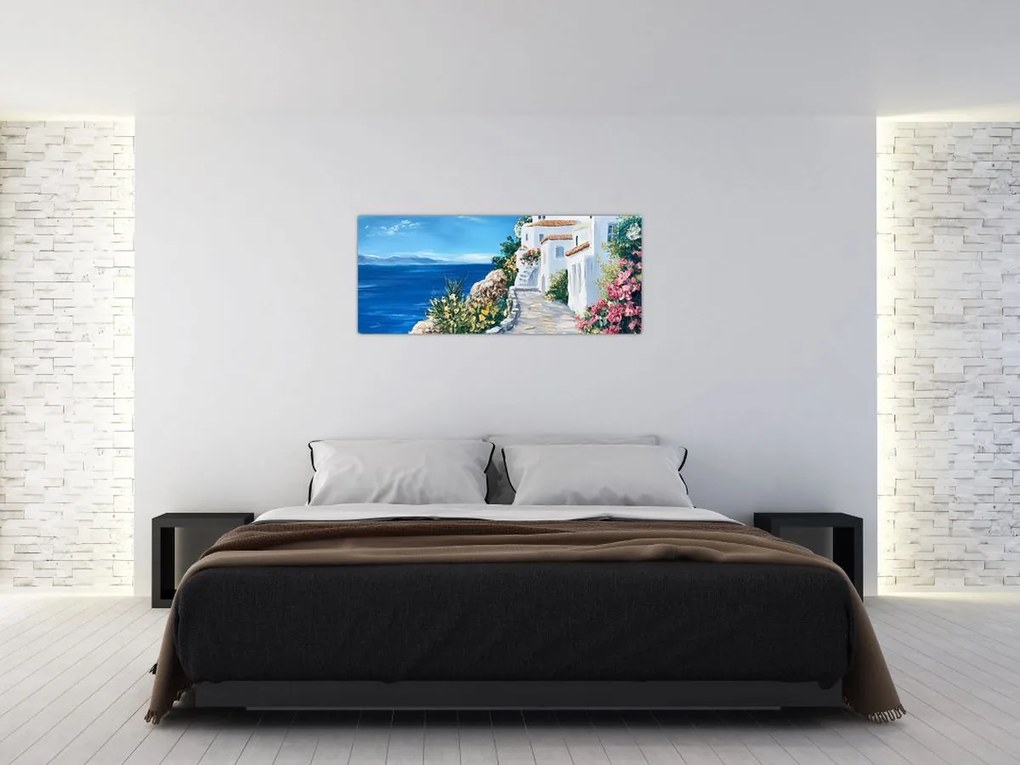 Obraz - Ulička pri mori (120x50 cm)