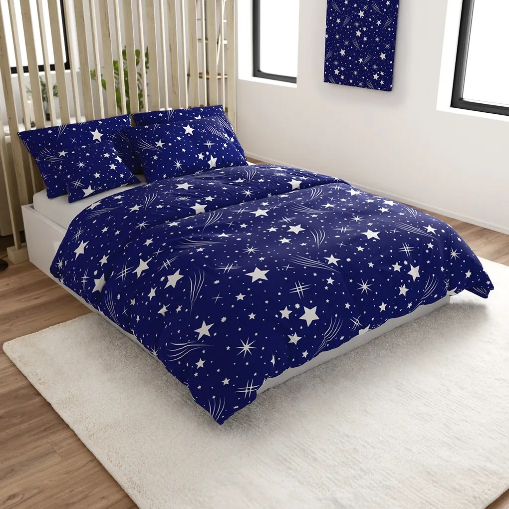 Obliečky z mikrovlákna NOČNÁ OBLOHA modré Rozmer obliečky: 70 x 90 cm | 140 x 220 cm