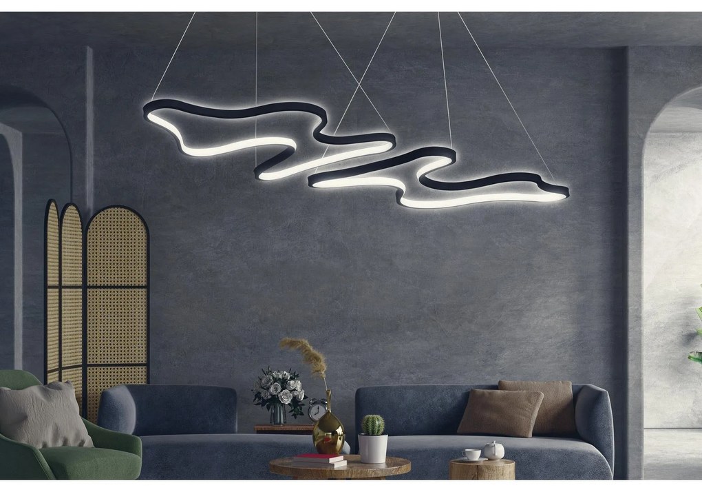 Závesná lampa, Duple Artisan - Black Body, White Light
