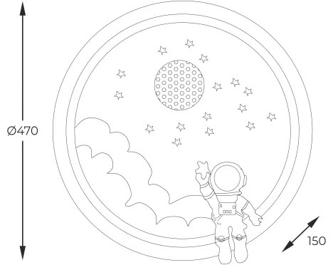 Brilagi - LED stmievateľné detské stropné svietidlo LED/42W/230V 3000/5700K astronaut