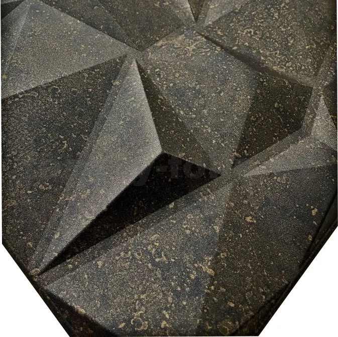 3D panel 0073, cena za kus, rozmer 50 cm x 50 cm, DIAMANT beton čierno-zlatý, IMPOL TRADE