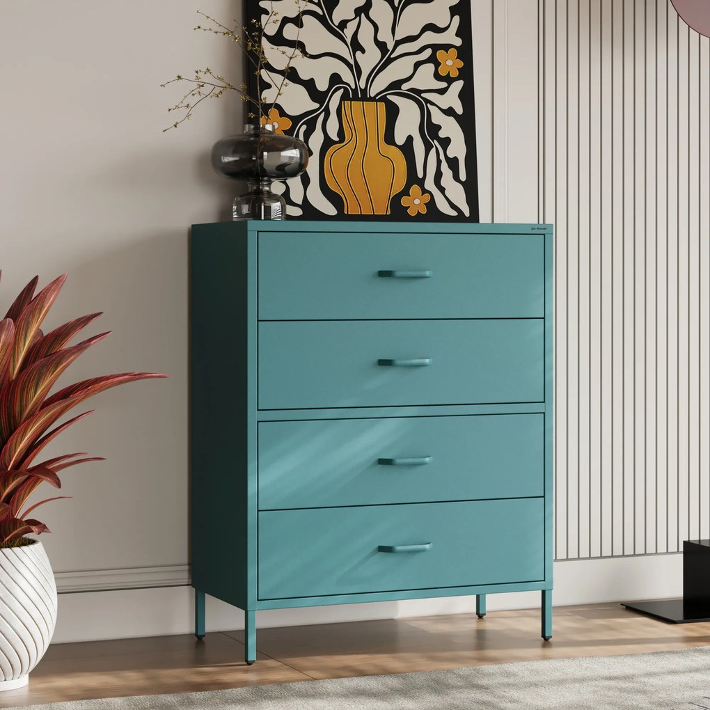 Komoda CARLA, 800 x 1015 x 400 mm, Modern: morská farba