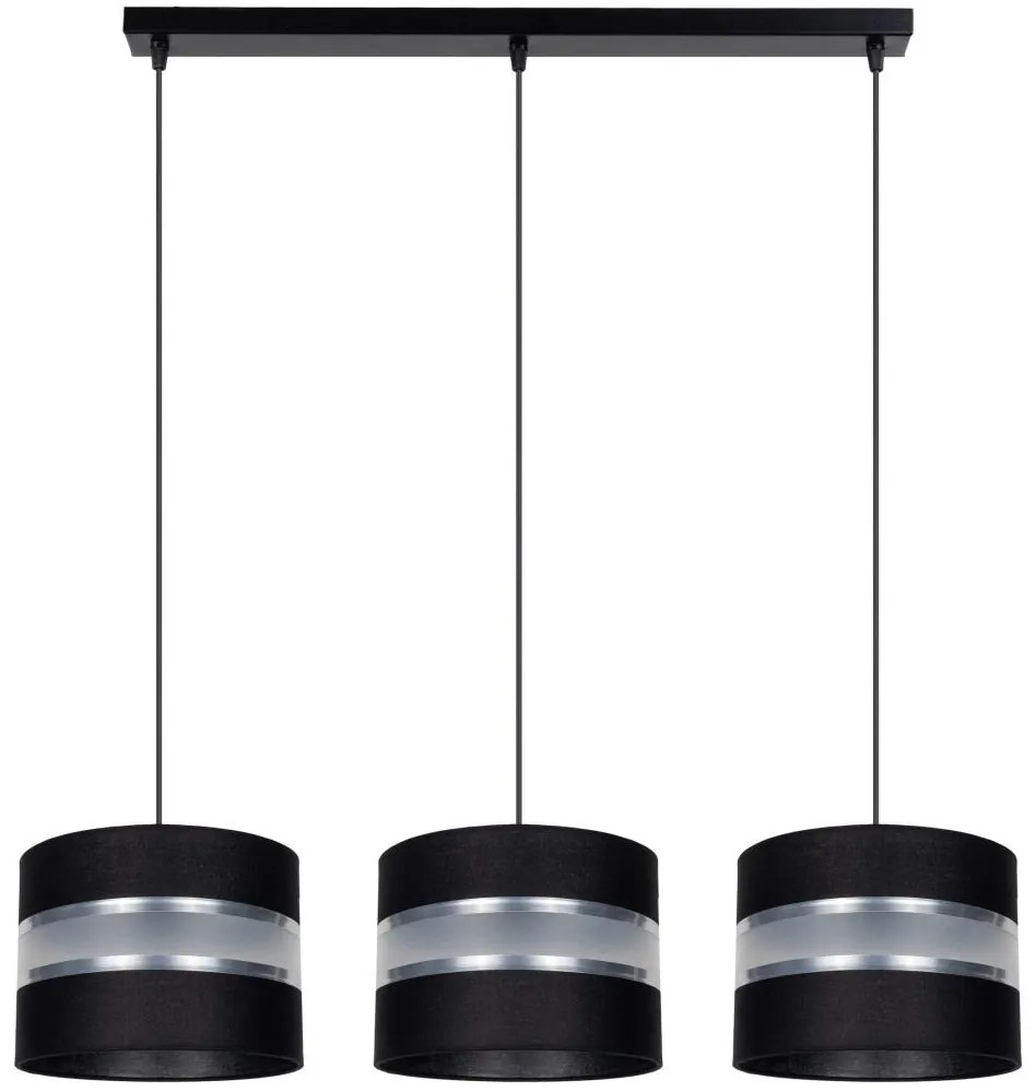 Luster na lanku CORAL 3xE27/60W/230V čierna