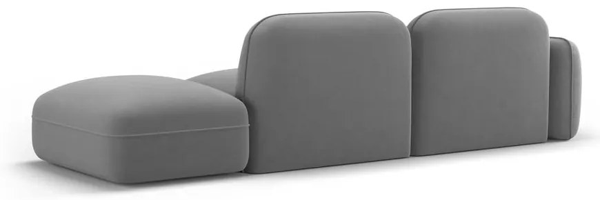 Svetlosivá zamatová leňoška (ľavý roh) Audrey – Interieurs 86