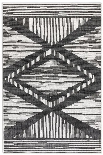 Obojstranný koberec Elle Decoration GEMINI Rhombus čierny