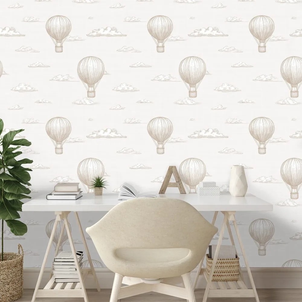 Tapeta teplovzdušné balóny v oblakoch