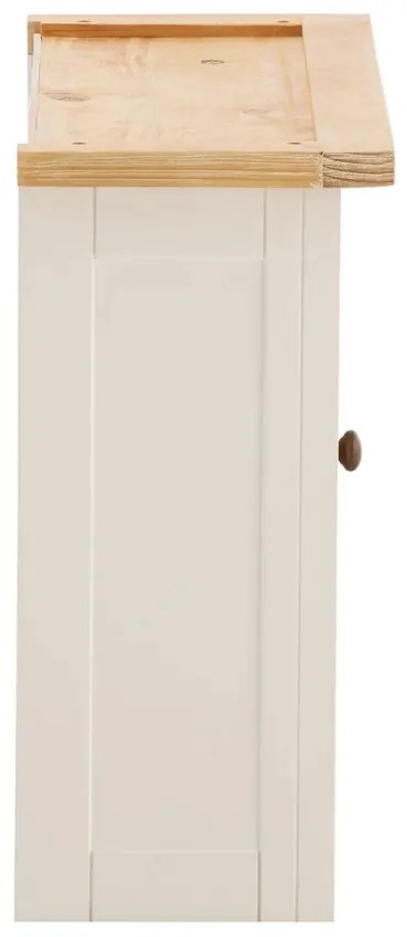 furniture-nabytek.cz - Masivní skříňka se zrcadlem Capera, borovice / MDF, lakovaná, bílá / hnědá