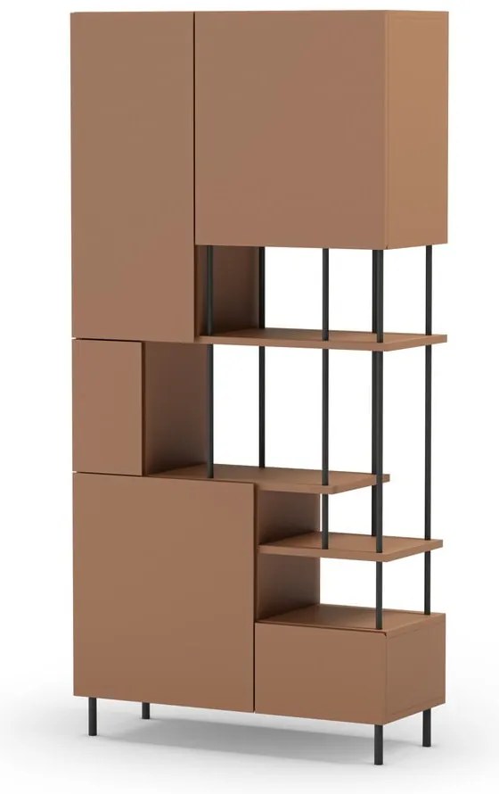 Knižnica v tehlovej farbe 84x175 cm Perla – Marckeric