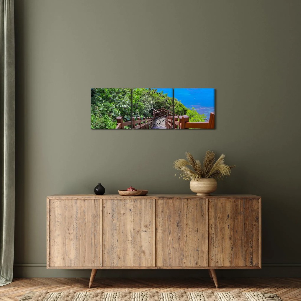 Obraz - Panoráma (s hodinami) (90x30 cm)