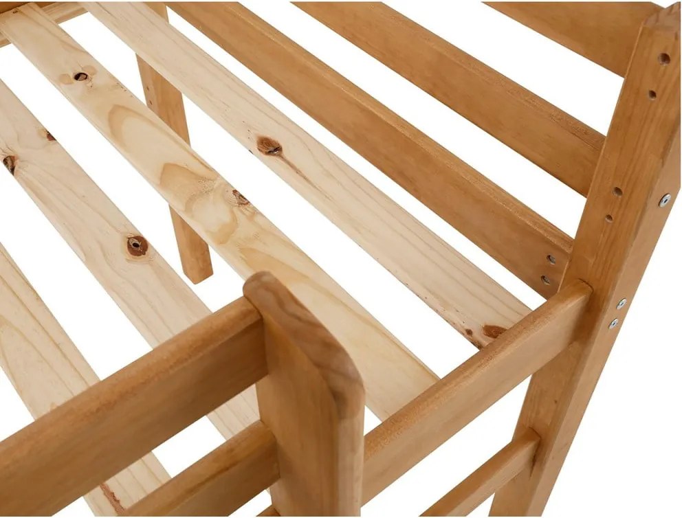 Vyvýšená detská posteľ z borovicového dreva 90x200 cm v prírodnej farbe Alpi – Støraa