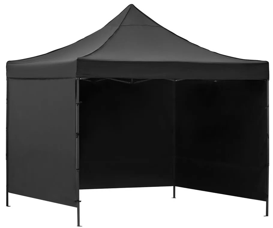 Nožnicový stan 3×3 m – záhradný pavilón pre veľtrhy, expresné akcie a catering, čierny Springos GP0011