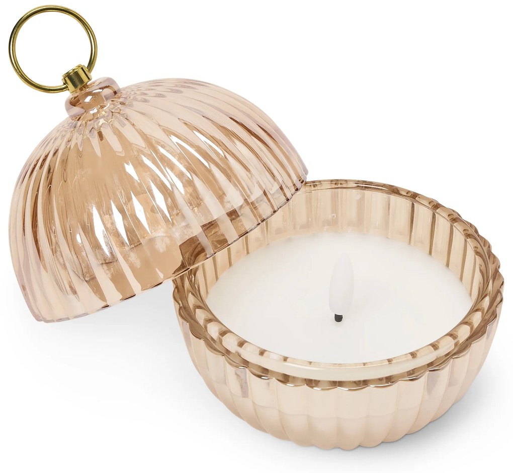 LED sklenená guľa na vianočný stromček