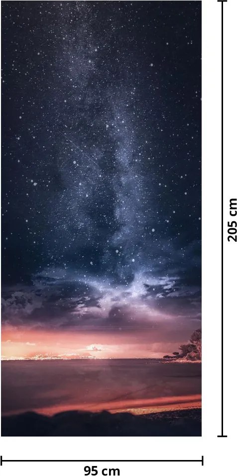 Fototapeta na dvere - Obloha s hviezdami (95x205cm)