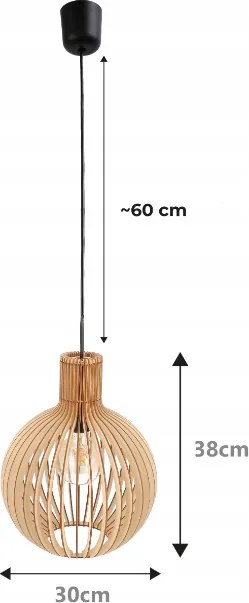 BERGE Stropné svietidlo drevená GUĽA - 1xE27