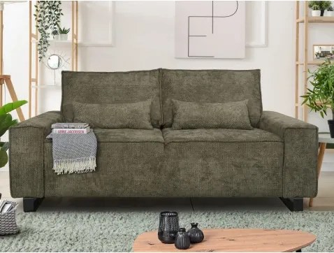 Dvojmiestna pohovka Cassino, olivovo zelená tkanina%