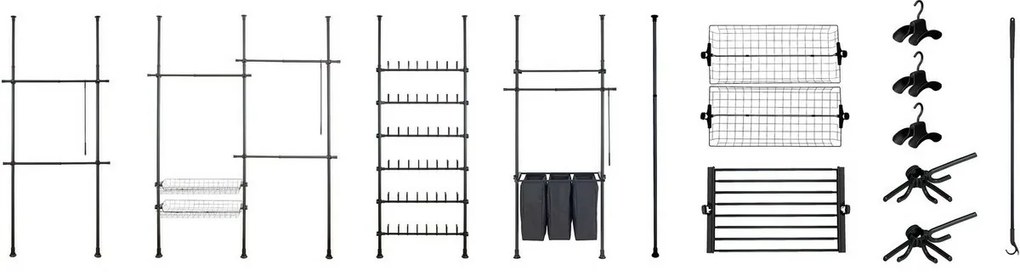 Wenko Set 2 drôtených košov Herkules, čierna