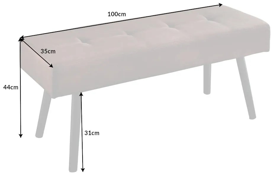 Lavica Boutique 100cm hnedá