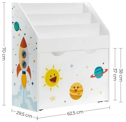 Detská knižnica s zásuvkou ANET biela