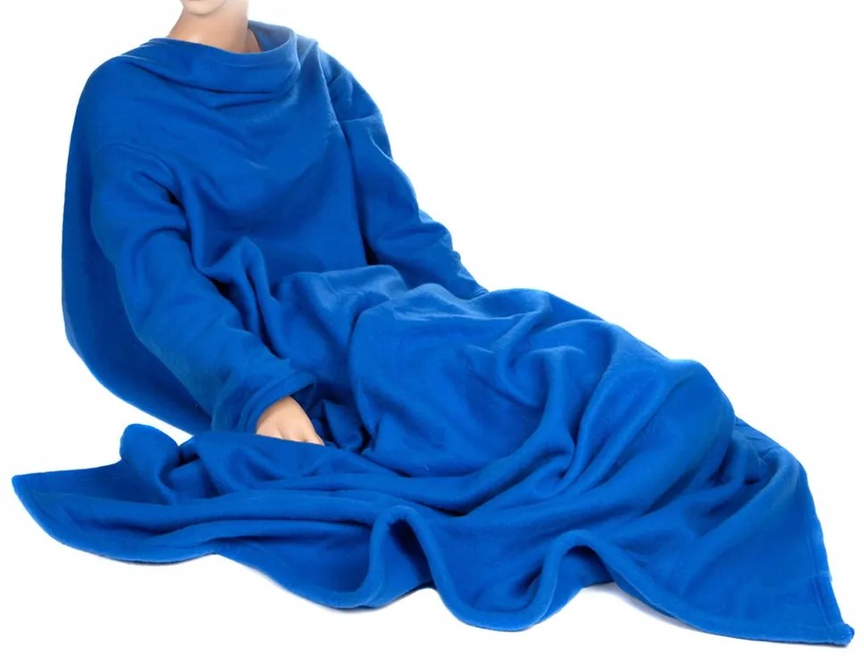 VERK Dlhá televízna deka s rukávmi - blue