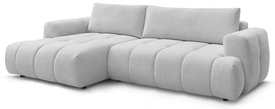 Svetlosivá rozkladacia/s úložným priestorom rohová pohovka (ľavý roh/s leňoškou) Fuji – Bobochic Paris