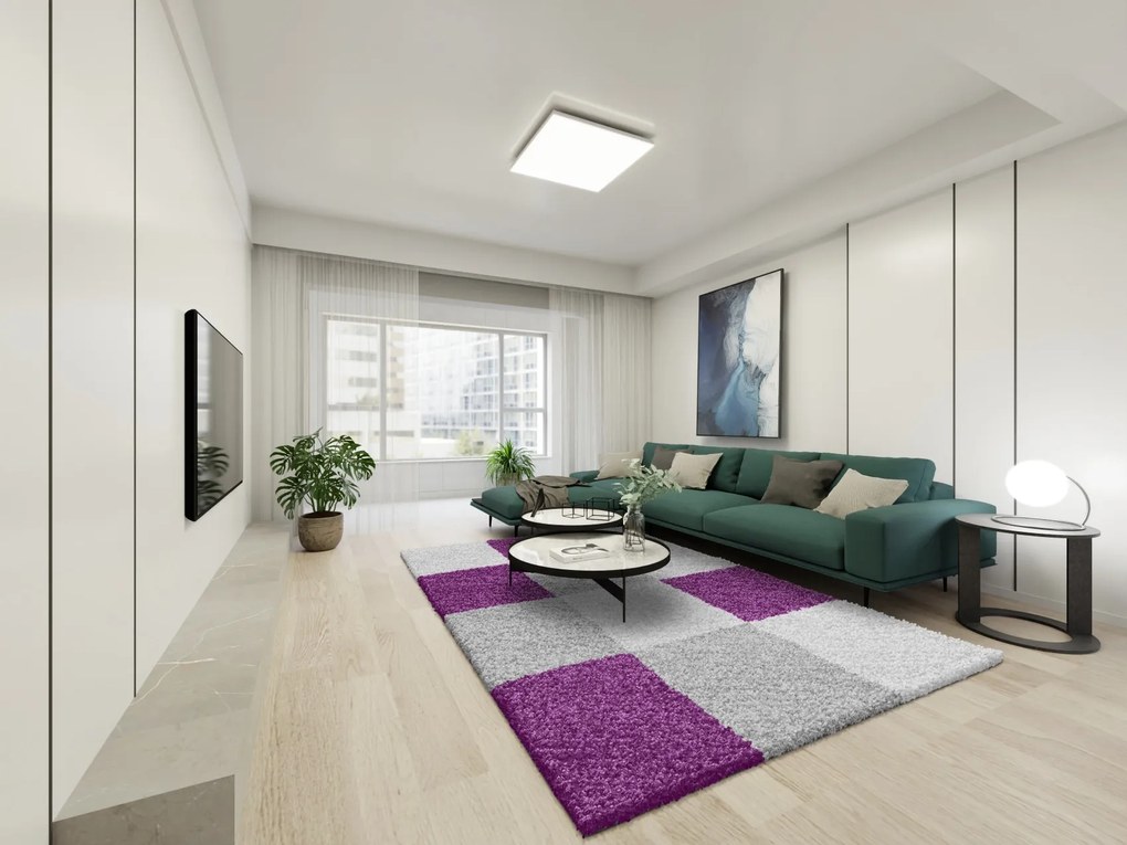 Ayyildiz, Kusový koberec Life Shaggy 1501 lila, 80x250, fialová, obývacia izba