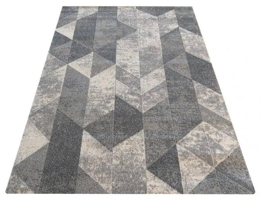 Sivý koberec s moderným vzorom Šírka: 80 cm | Dĺžka: 150 cm