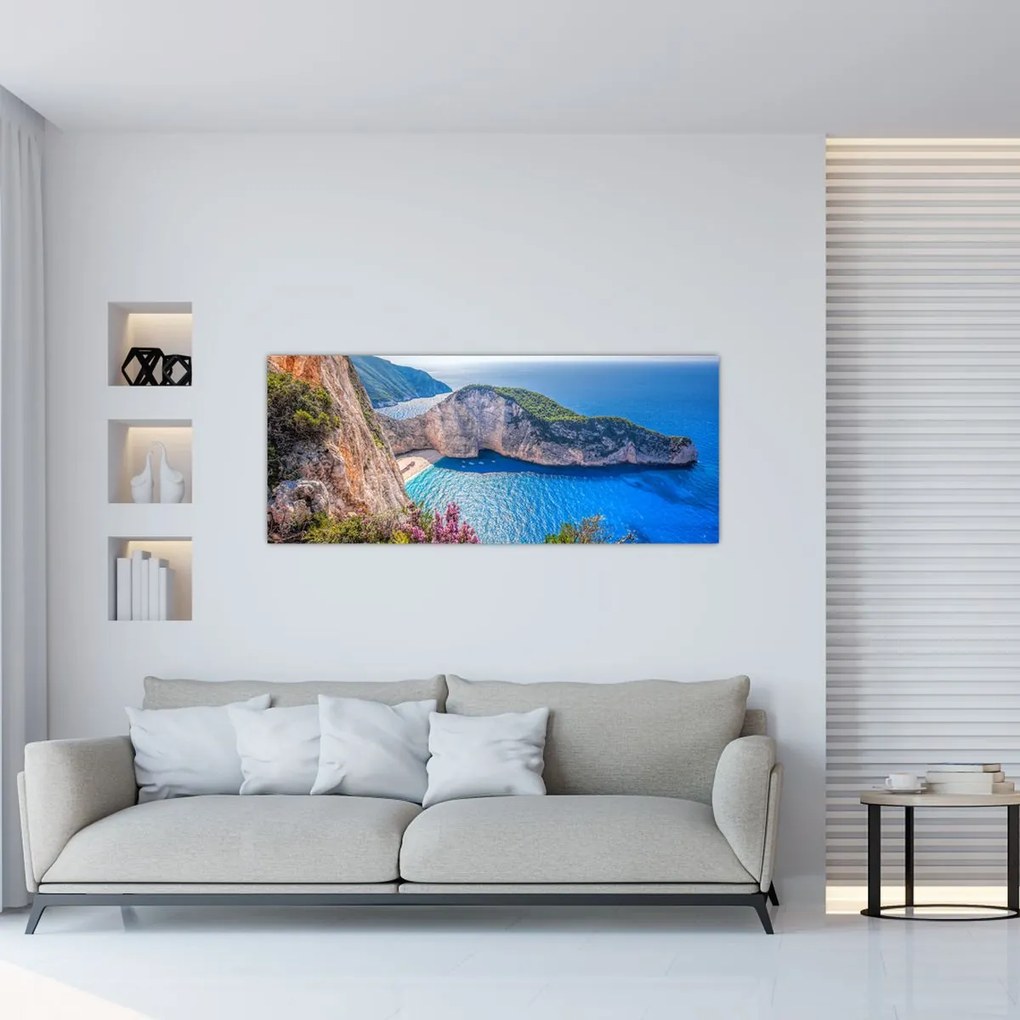 Obraz - Pláž Navagio, Grécko (120x50 cm)