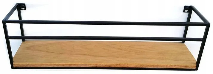 Nástenná polica Kisa 60 cm čierna/hnedá