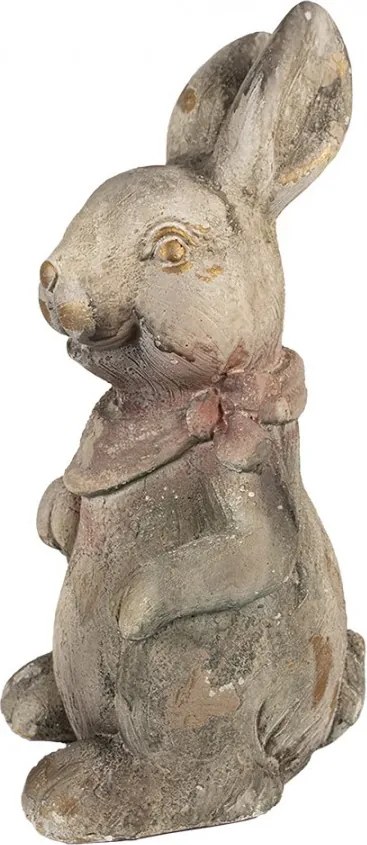 Šedohnedá dekoratívna figúrka králik s košíčkom - 22*19*41 cm