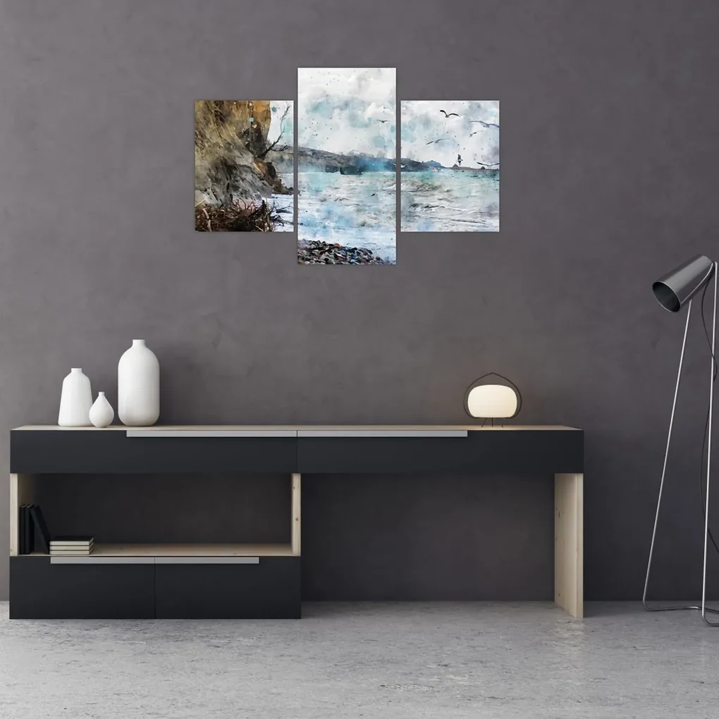 Obraz - Útes, akvarel (90x60 cm)