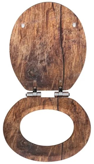 WENKO 25226100-WC sedátko RUSTIC 35,5 x 42,5 cm hnedá/strieborná