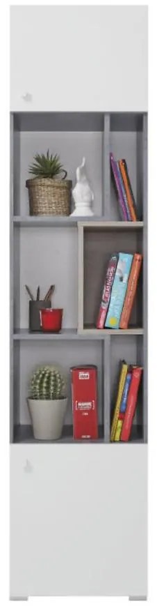 Regál Sigma betón/biela/dub 45 SI6