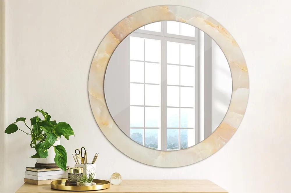 Okrúhle ozdobné zrkadlo na stenu Mramorový onyx fi 70 cm