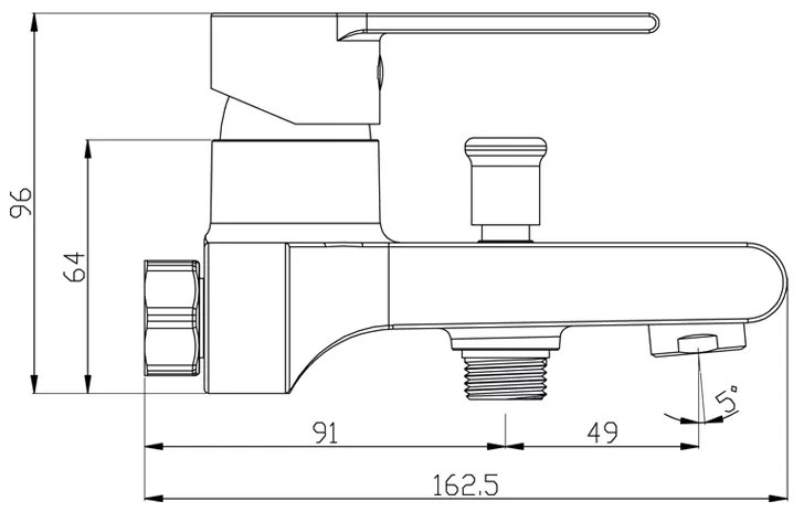 Mereo Mereo, Vaňová nástenná batéria, Dita, 150 mm, bez príslušenstva, chróm, MER-CBE90103D