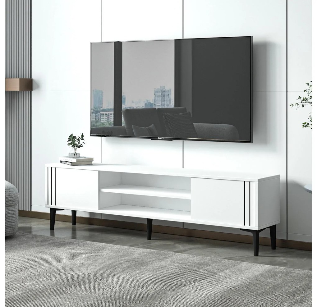 TV stolík/skrinka Snowden (biela) . Akcia -15%. Vlastná spoľahlivá doprava až k Vám domov. 1102581