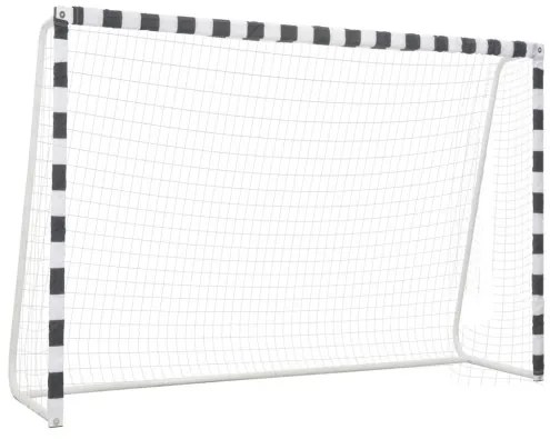 vidaXL Futbalová bránka 300x200x90 cm kovová čierna a biela-