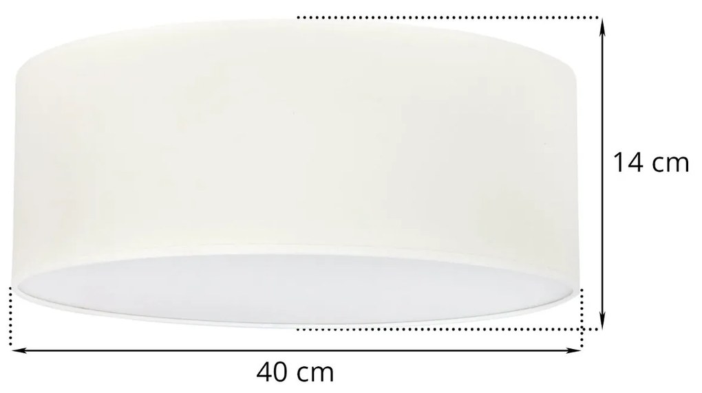 Stropné svietidlo Gaja, 1x krémové textilné tienidlo, (biele plexisklo), (fi 40cm)