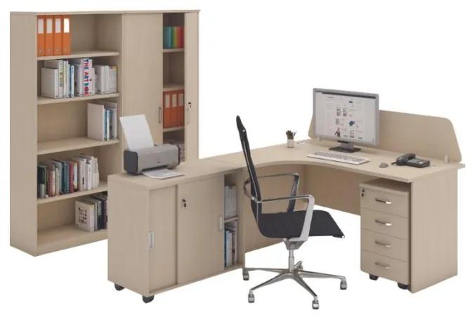 Zostava kancelárskeho nábytku MIRELLI A+, typ C, ľavá, breza