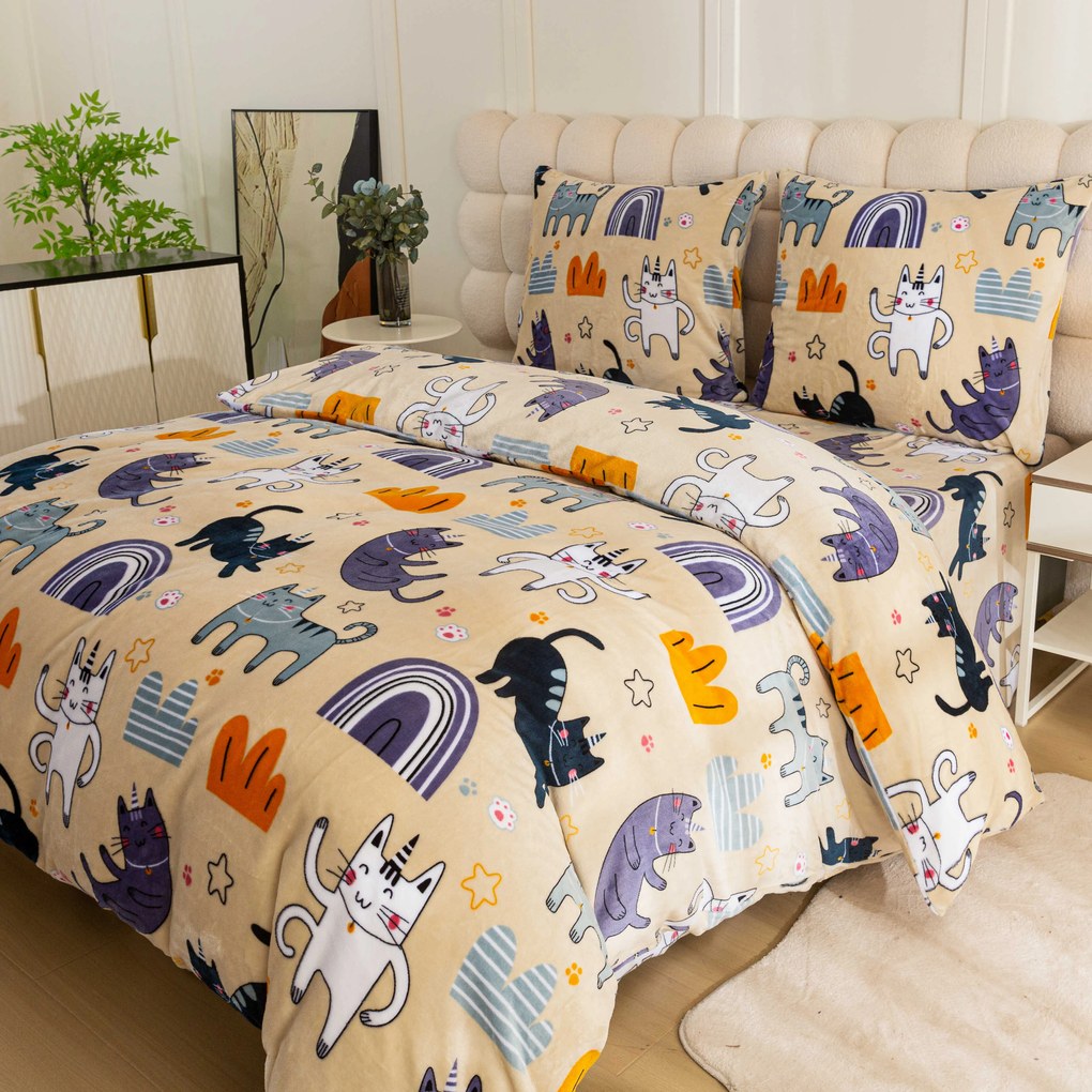 Obliečky mikroplyš PURRSLEEP béžové Rozmer obliečok: 70 x 90 cm | 140 x 200 cm