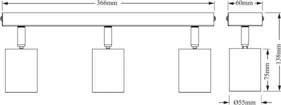 Osram - Bodové svietidlo ELEMENTAL 3xGU10/6W/230V