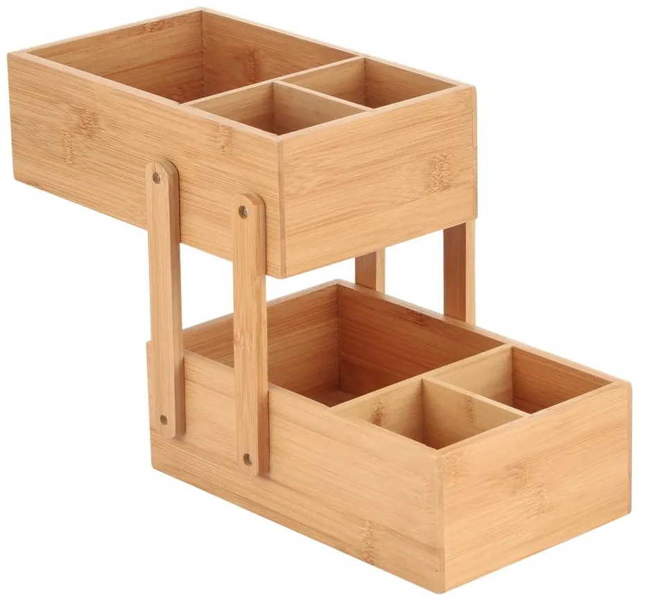 Bambusový kúpeľňový organizér na kozmetiku v prírodnej farbe Isalys – MSV